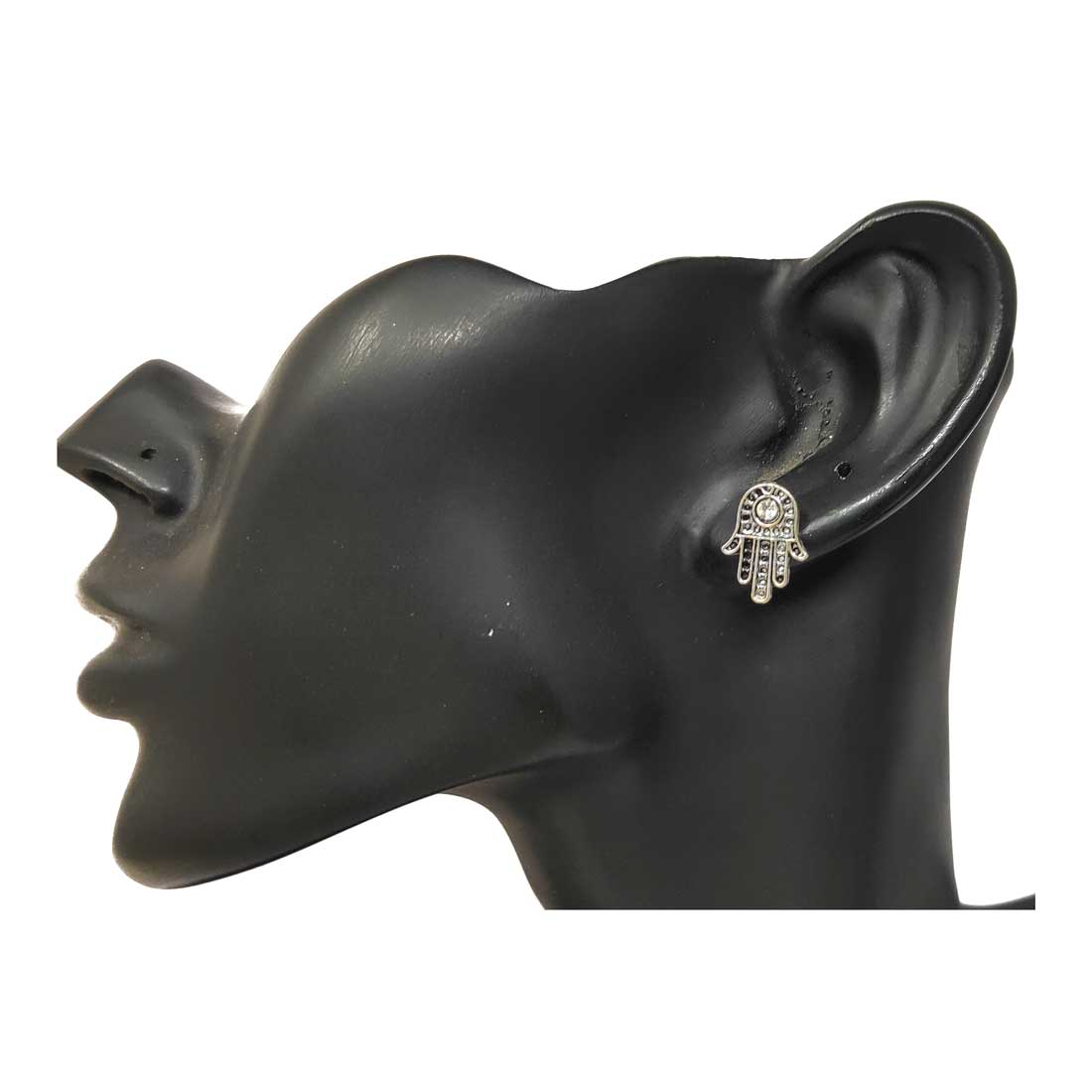 Anokhi Ada Metal Stud Earrings for Girls and Women (Silver)-AG-10