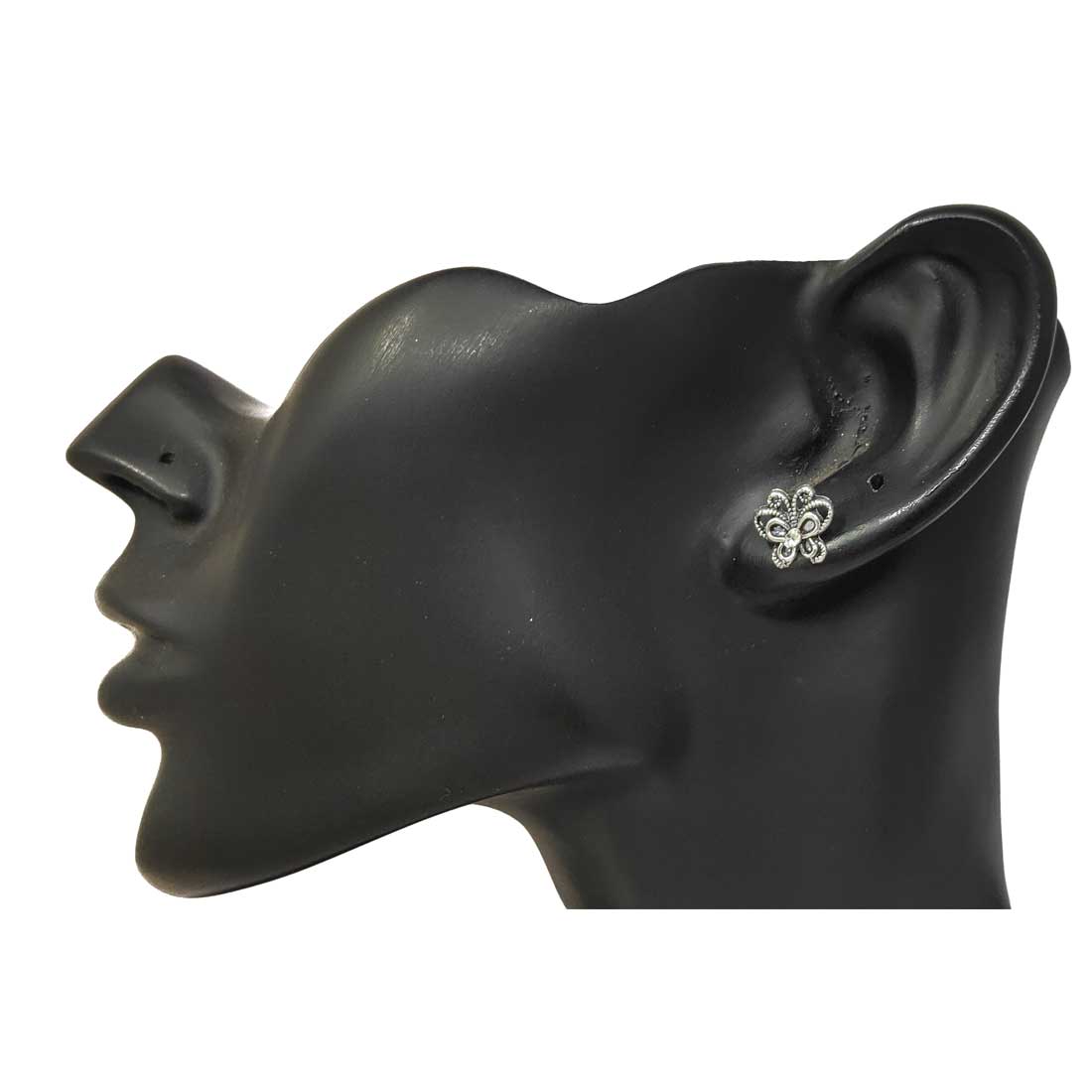 Anokhi Ada Metal Stud Earrings for Girls and Women (Silver)-AG-12