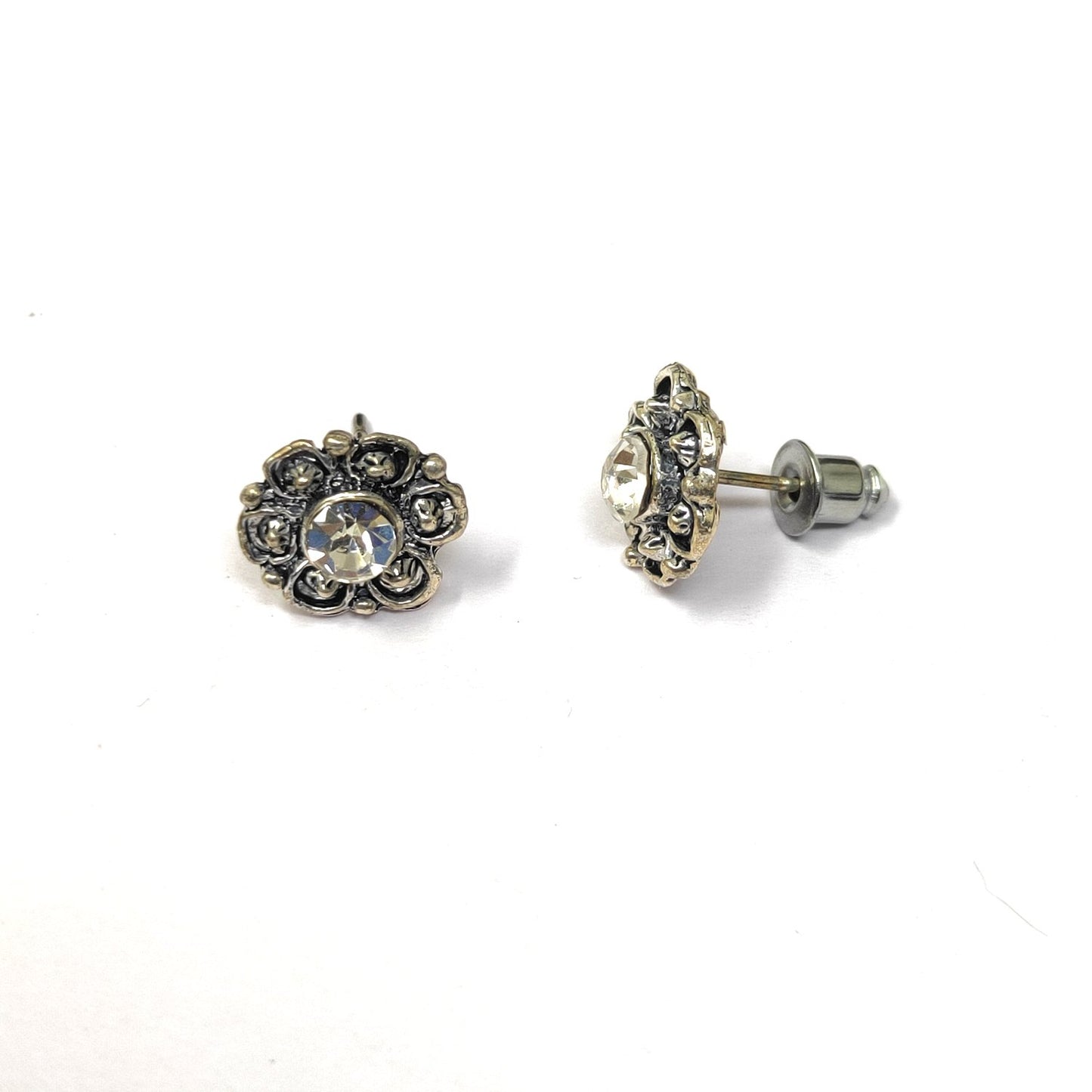 Anokhi Ada Metal Stud Earrings for Girls and Women (Silver)-AG-13