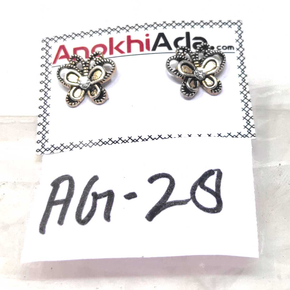 Anokhi Ada Metal Stud Earrings for Girls and Women (Golden)-AG-28