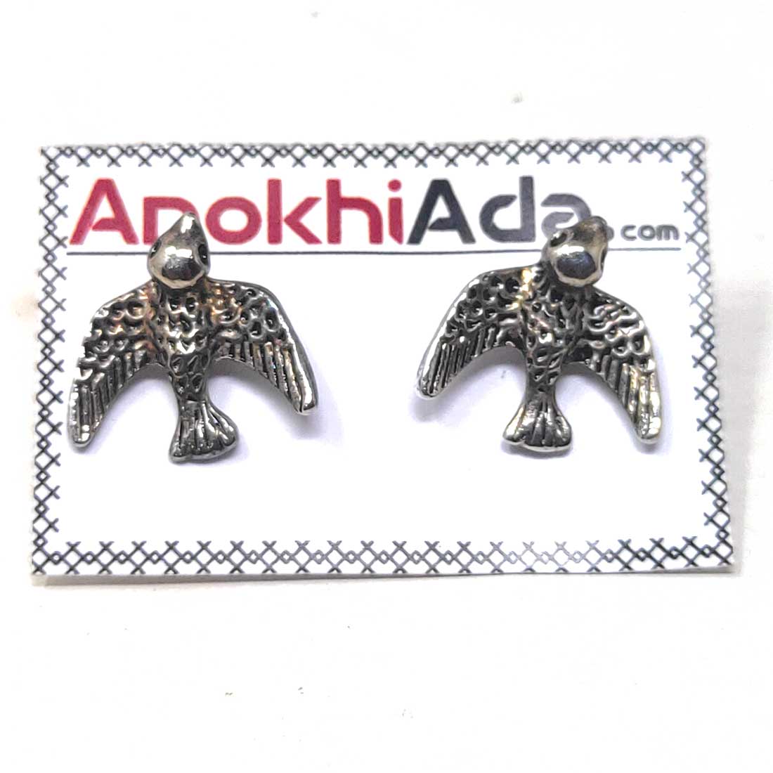 Anokhi Ada Metal Stud Earrings for Girls and Women (Silver)-AG-30