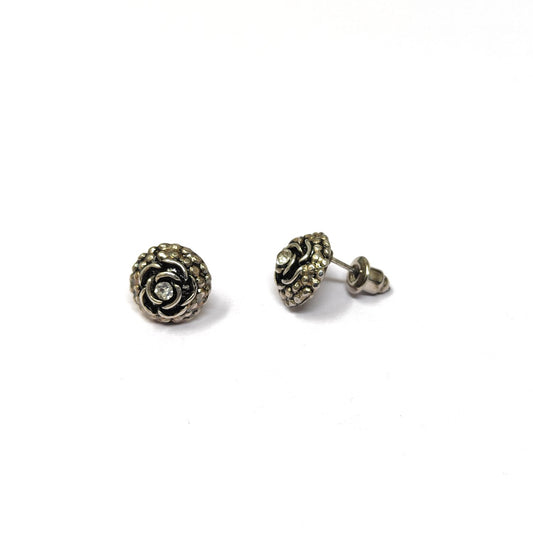 Anokhi Ada Metal Stud Earrings for Girls and Women (Silver)-AG-33