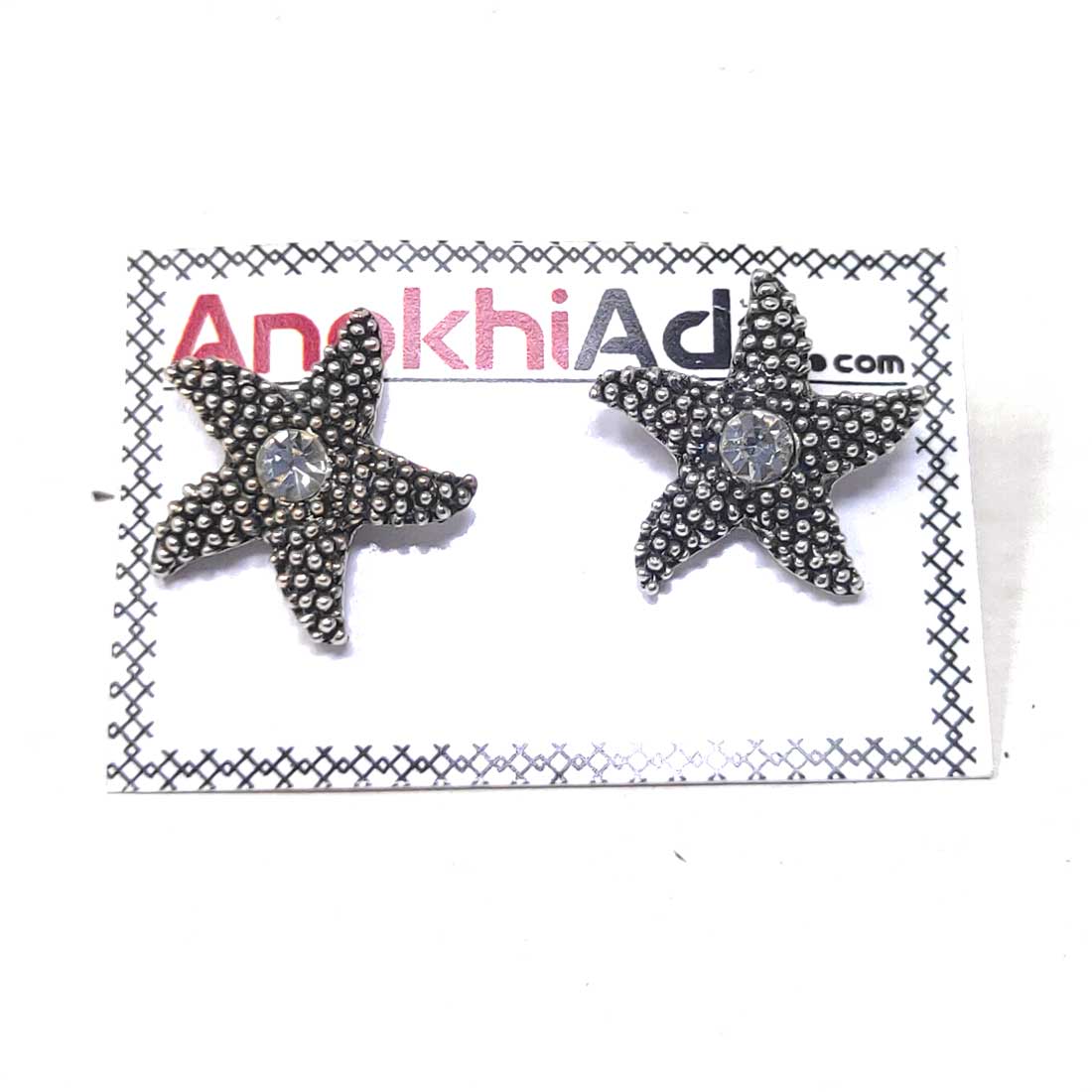 Anokhi Ada Metal Stud Earrings for Girls and Women (Silver)-AG-34