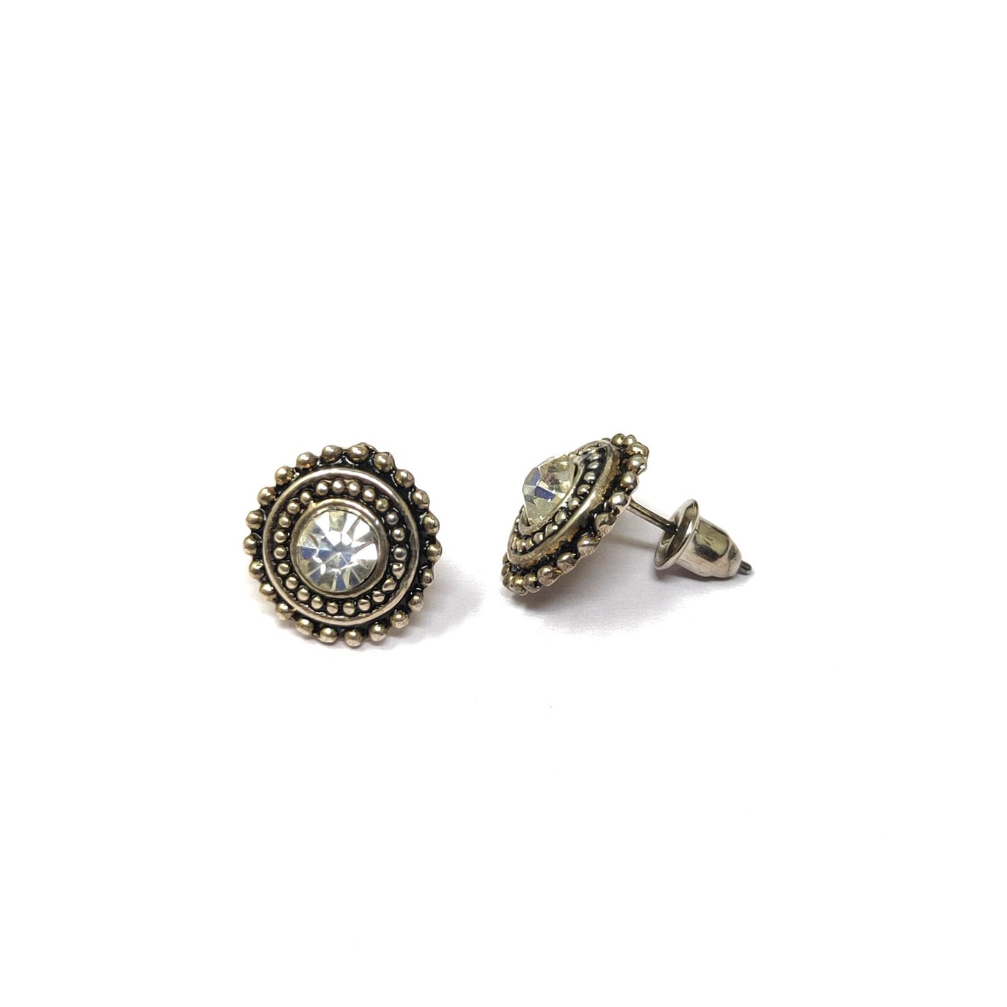 Anokhi Ada Metal Stud Earrings for Girls and Women (Silver)-AG-38