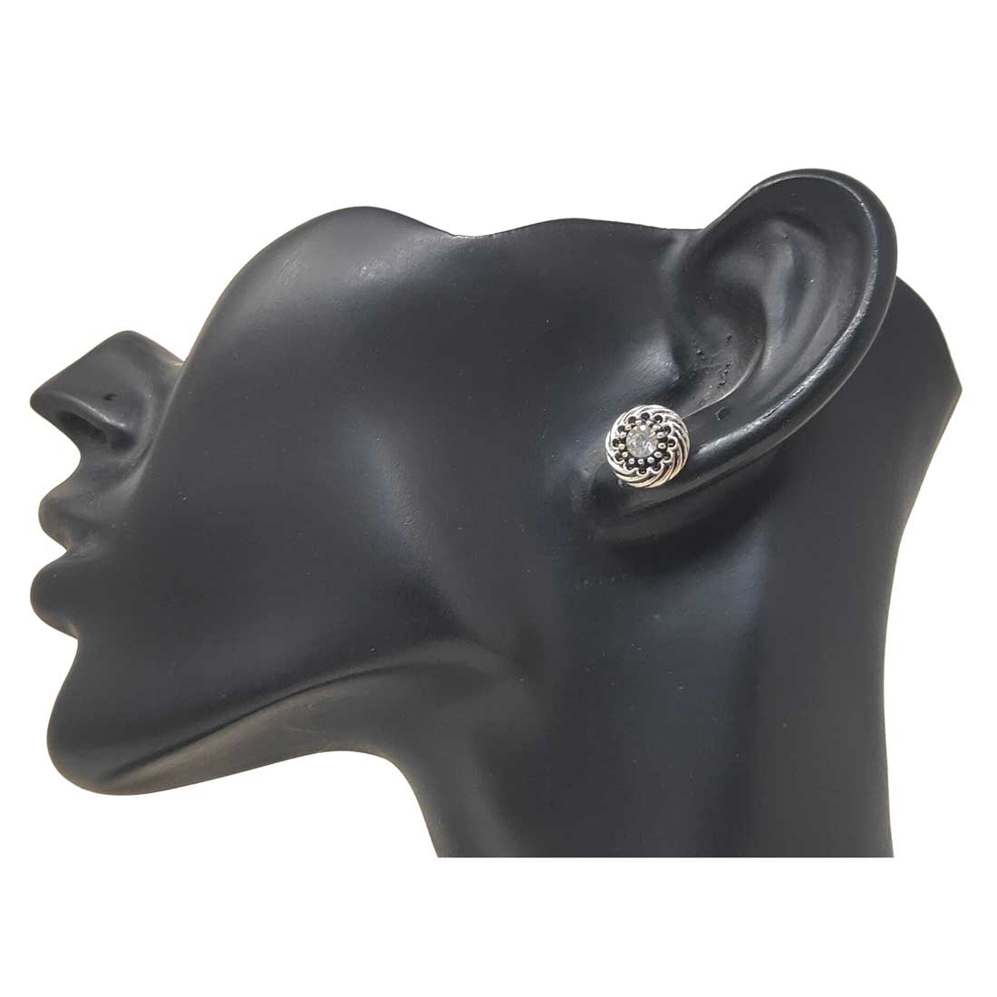 Anokhi Ada Metal Stud Earrings for Girls and Women  (Silver)-AG-40