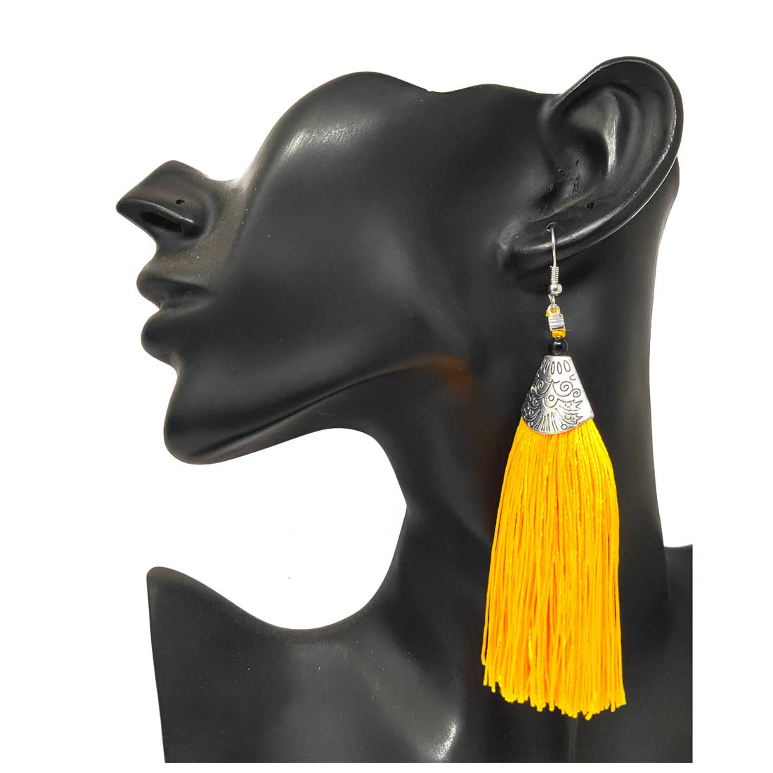 Anokhi Ada Metal Dangle Earrings with Tassel for Girls and Women  (Yellow)-AH-05