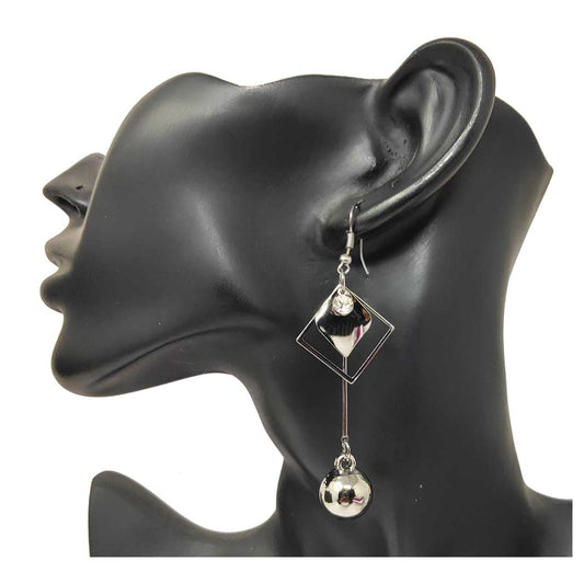 Anokhi Ada Metal Drop and Dangle Earrings for Girls and Women (Dark Silver)-AI-03