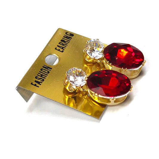 Anokhi Ada Metal Drop and Dangle Earrings for Girls and Women (Red)-AK-01