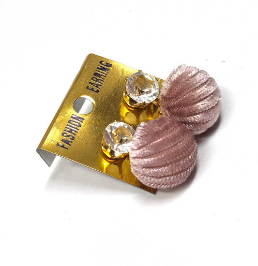 Anokhi Ada Metal and Velvet Drop and Dangle Earrings for Girls and Women (Crepe Pink)-AK-18