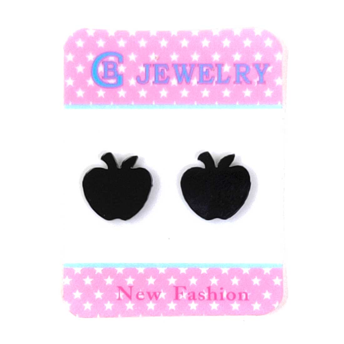 Anokhi Ada Plastic Magnetic Stud Earrings for  both Girls and Boys (Black)-AL-02