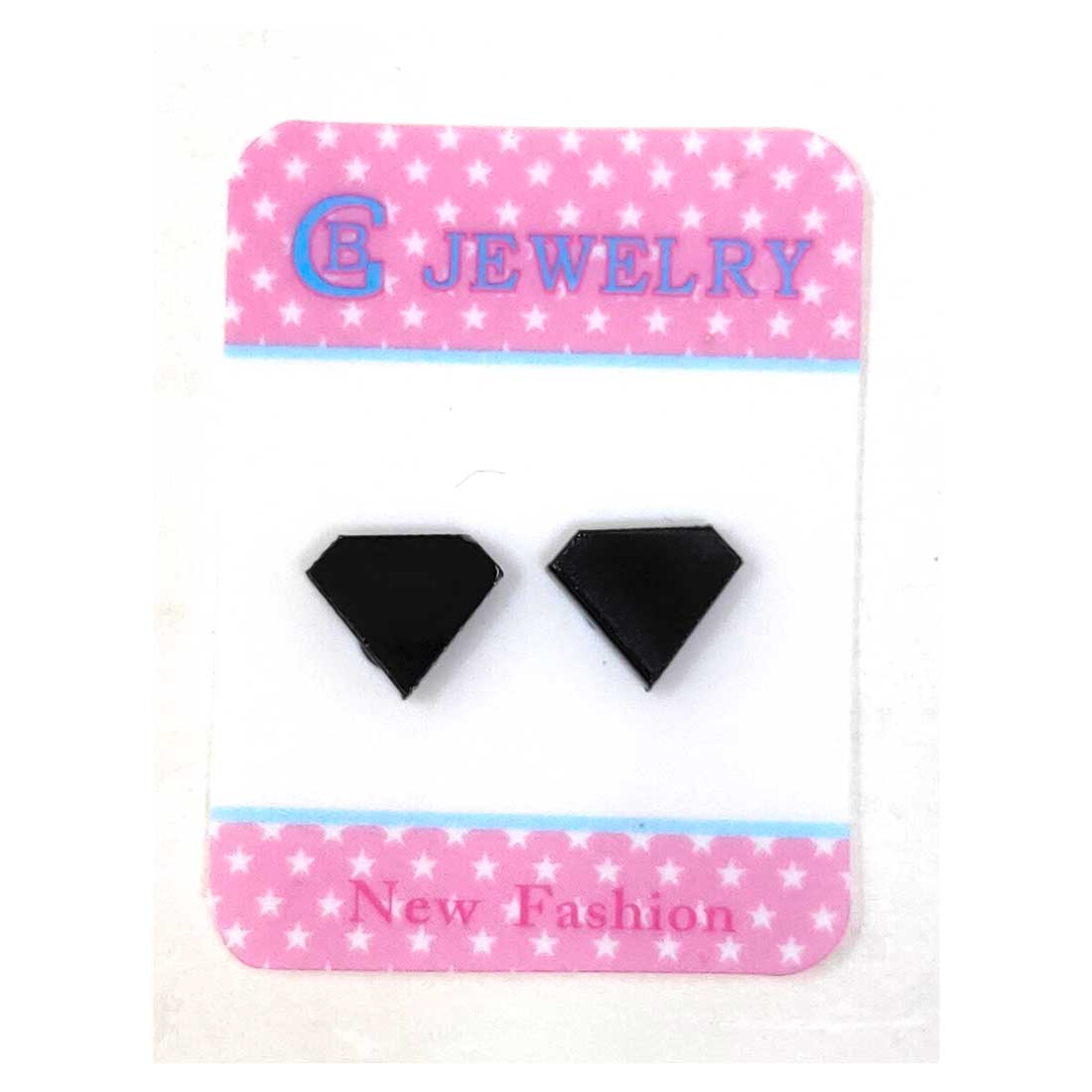 Anokhi Ada Plastic Magnetic Stud Earrings for both Girls and Boys (Black)-AL-06