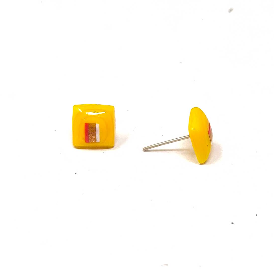 Anokhi Ada Glass Stud Earrings for Girls and Women (Yellow)-AM-02