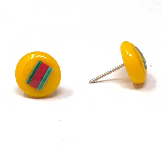 Anokhi Ada Glass Stud Earrings for Girls and Women (Yellow)-AM-03