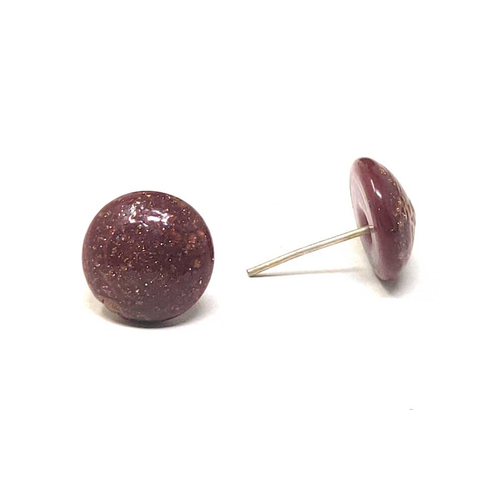 Anokhi Ada Glass Stud Earrings for Girls and Women (Brown)-AM-07