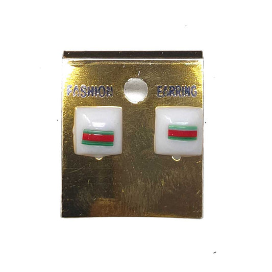 Anokhi Ada Glass Stud Earrings for Girls and Women (White)-AM-08