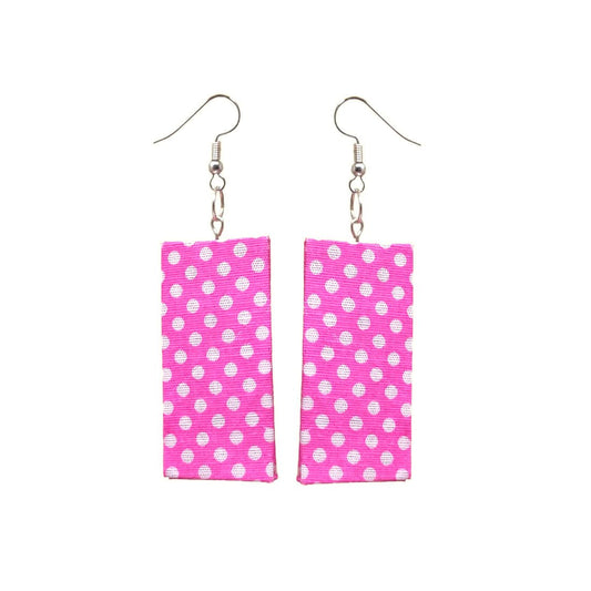 Anokhi Ada Pink Polka Dot Handmade Fabric  Earring for Girls and Women (AN-11) - Anokhiada.com