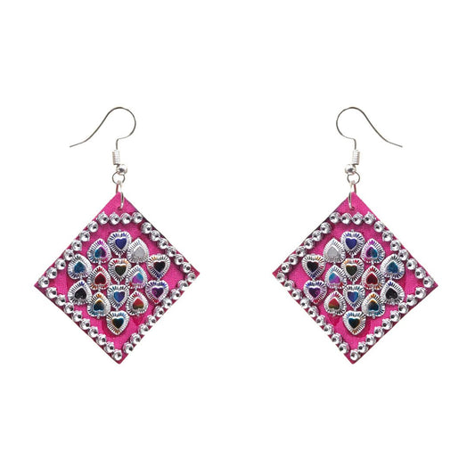 Anokhi Ada Dark Pink Handmade Fabric  Earring for Girls and Women (AN-12) - Anokhiada.com