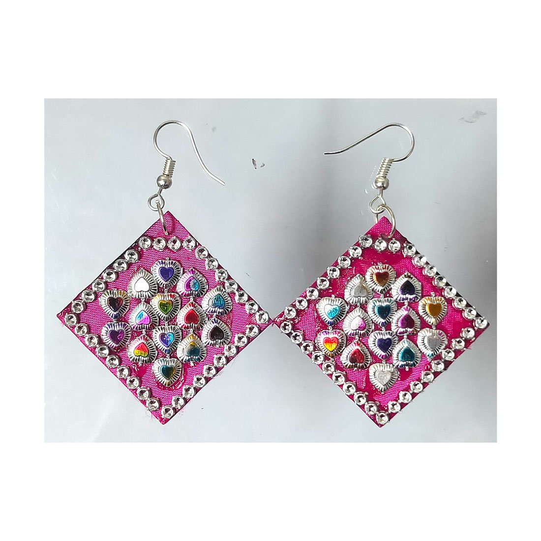 Anokhi Ada Dark Pink Handmade Fabric  Earring for Girls and Women (AN-12) - Anokhiada.com