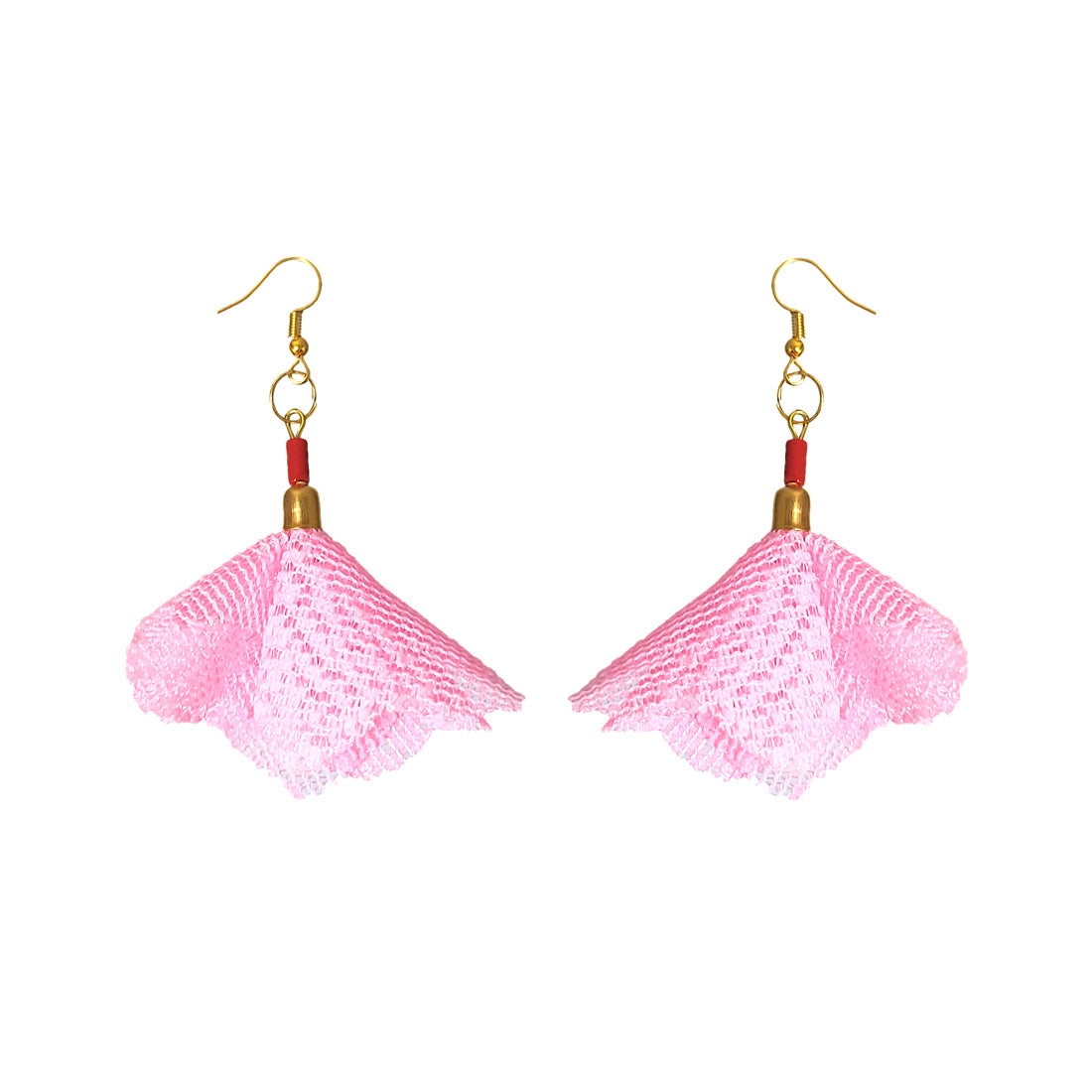 Anokhi Ada Pink Handmade Fabric Earring for Girls and Women (AN-16)