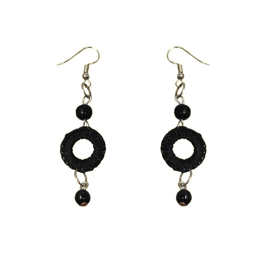 Anokhi Ada Black Handmade Pearl Earring for Girls and Women (AN-17)