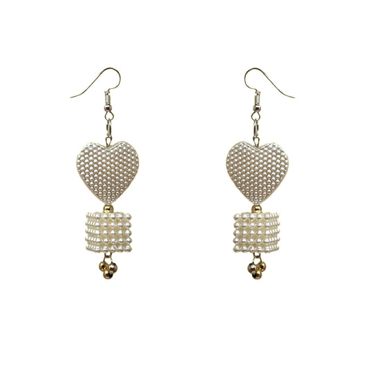 Anokhi Ada White Handmade Beads Earring for Girls and Women (AN-20)