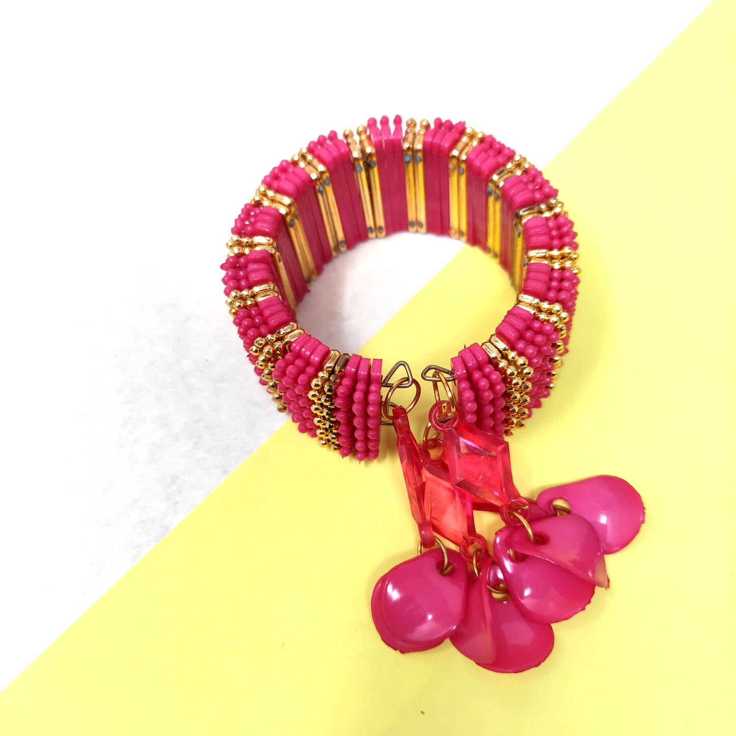 Anokhi Ada Plastic Beads Stylish Latkan Cuff Bangle Bracelet for Kids and Girls (AO-14 Bracelet)