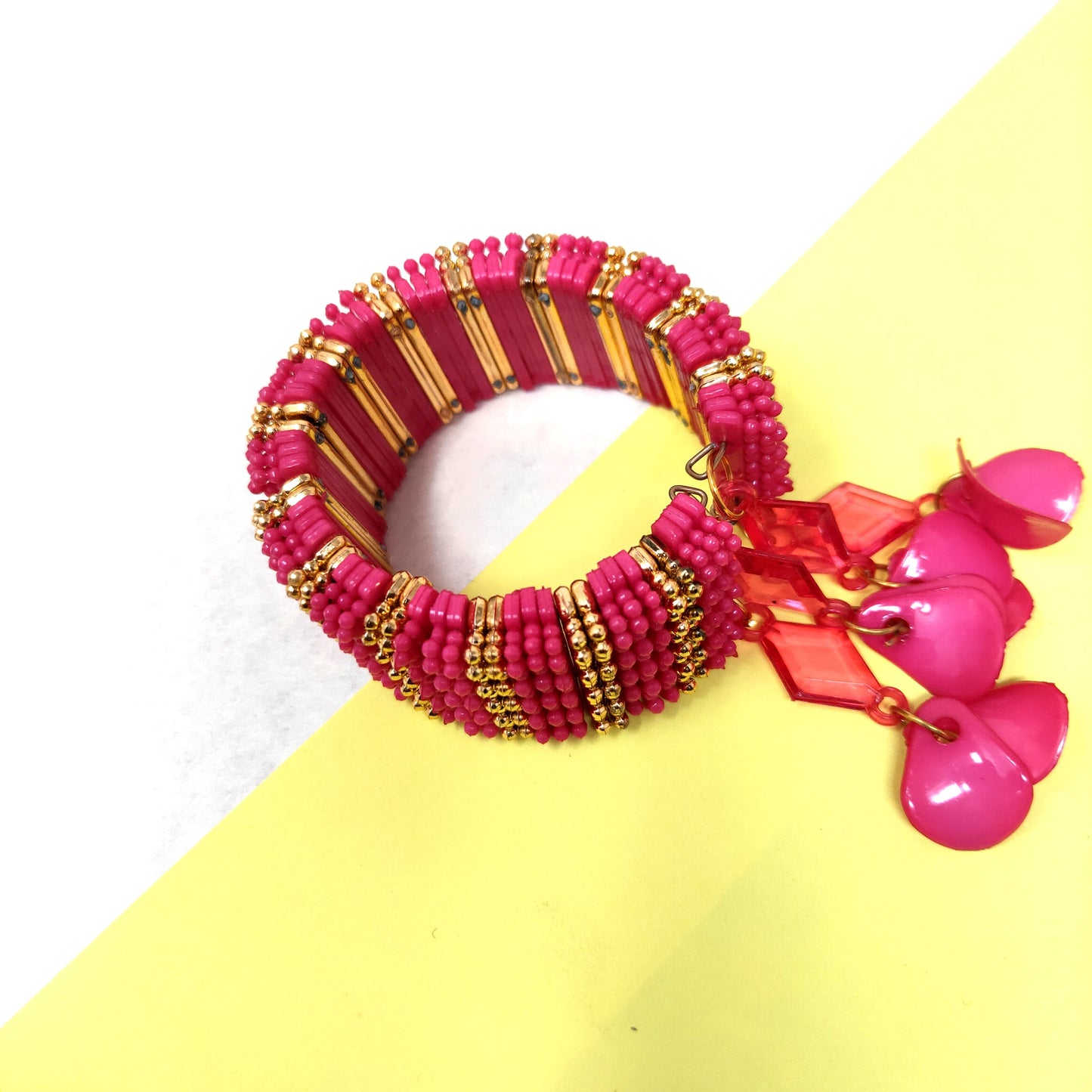 Anokhi Ada Plastic Beads Stylish Latkan Cuff Bangle Bracelet for Kids and Girls (AO-14 Bracelet)