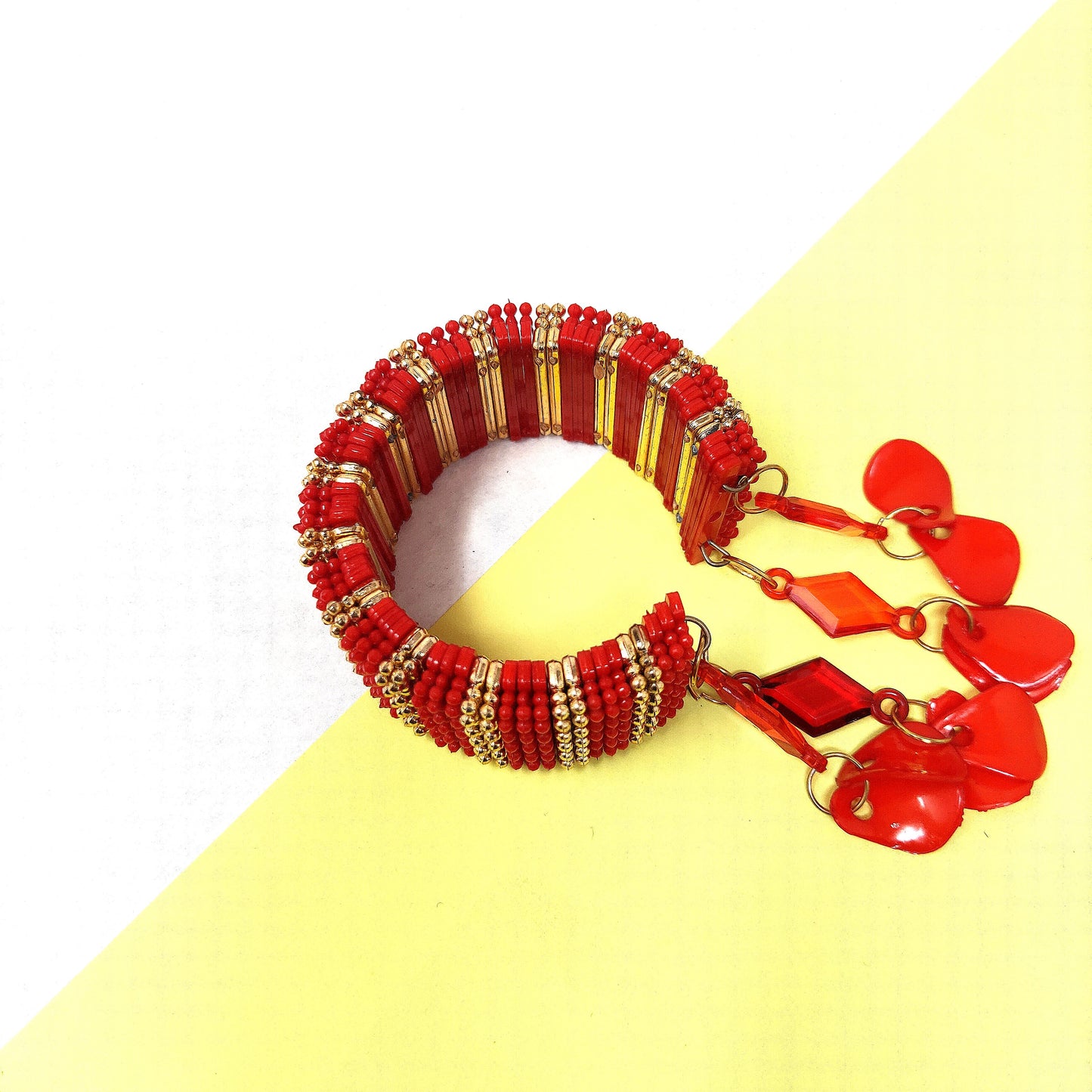 Anokhi Ada Plastic Beads Stylish Latkan Cuff Bangle Bracelet for Kids and Girls (AO-19 Bracelet)