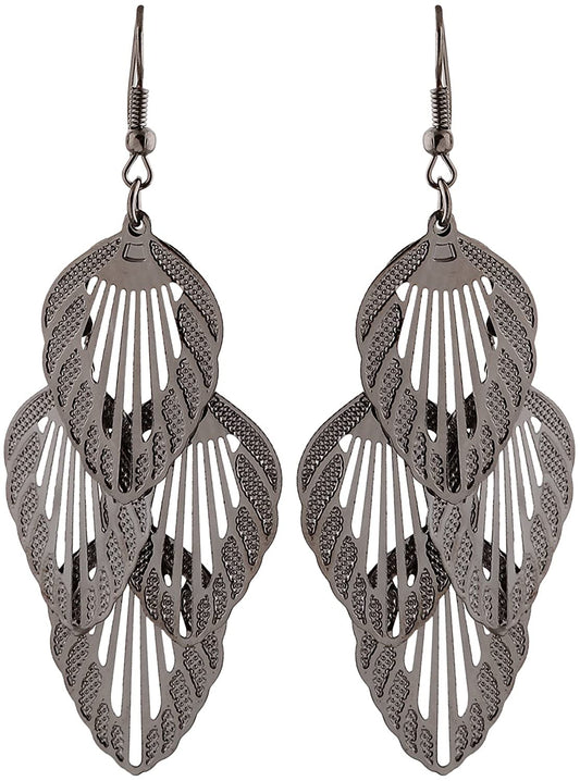 Anokhi Ada Silver Metal Drop and Dangle Earrings for Girls-AP-54