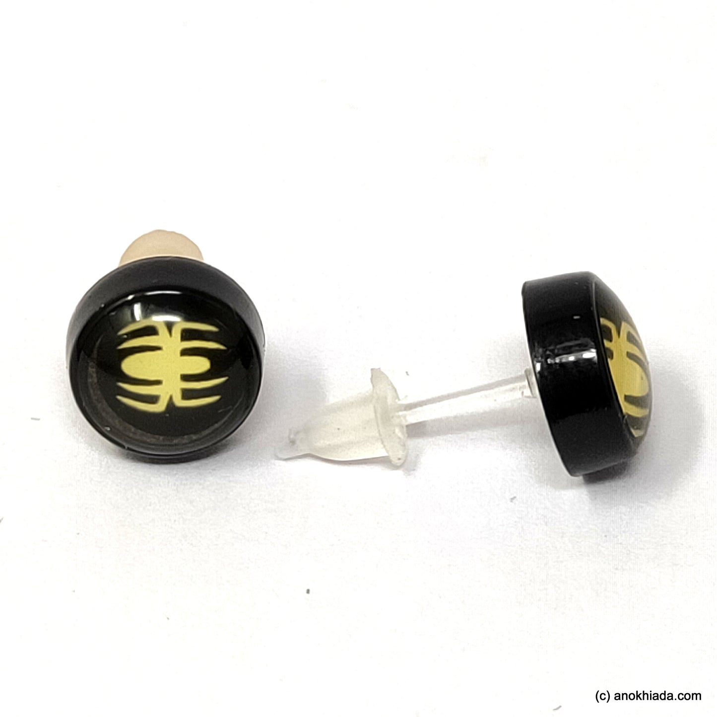 Anokhi Ada Spider Design Small Plastic Stud Earrings for Girls (Black, AR-17f)