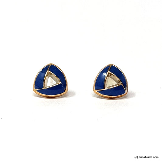 Anokhi Ada Violet Triangular Design Small Plastic Stud Earrings for Girls ( AR-18k)