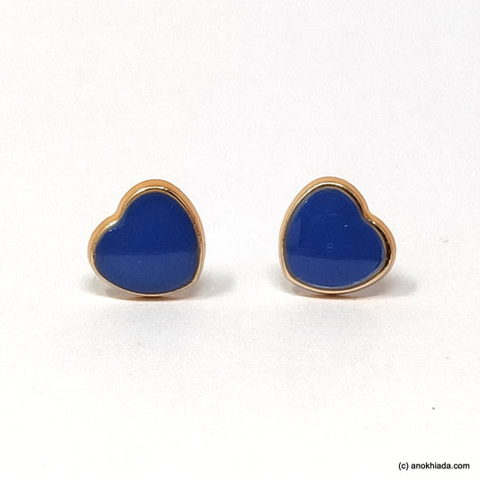 Anokhi Ada Violet Heart Shaped Small Plastic Stud Earrings for Girls ( AR-19b)