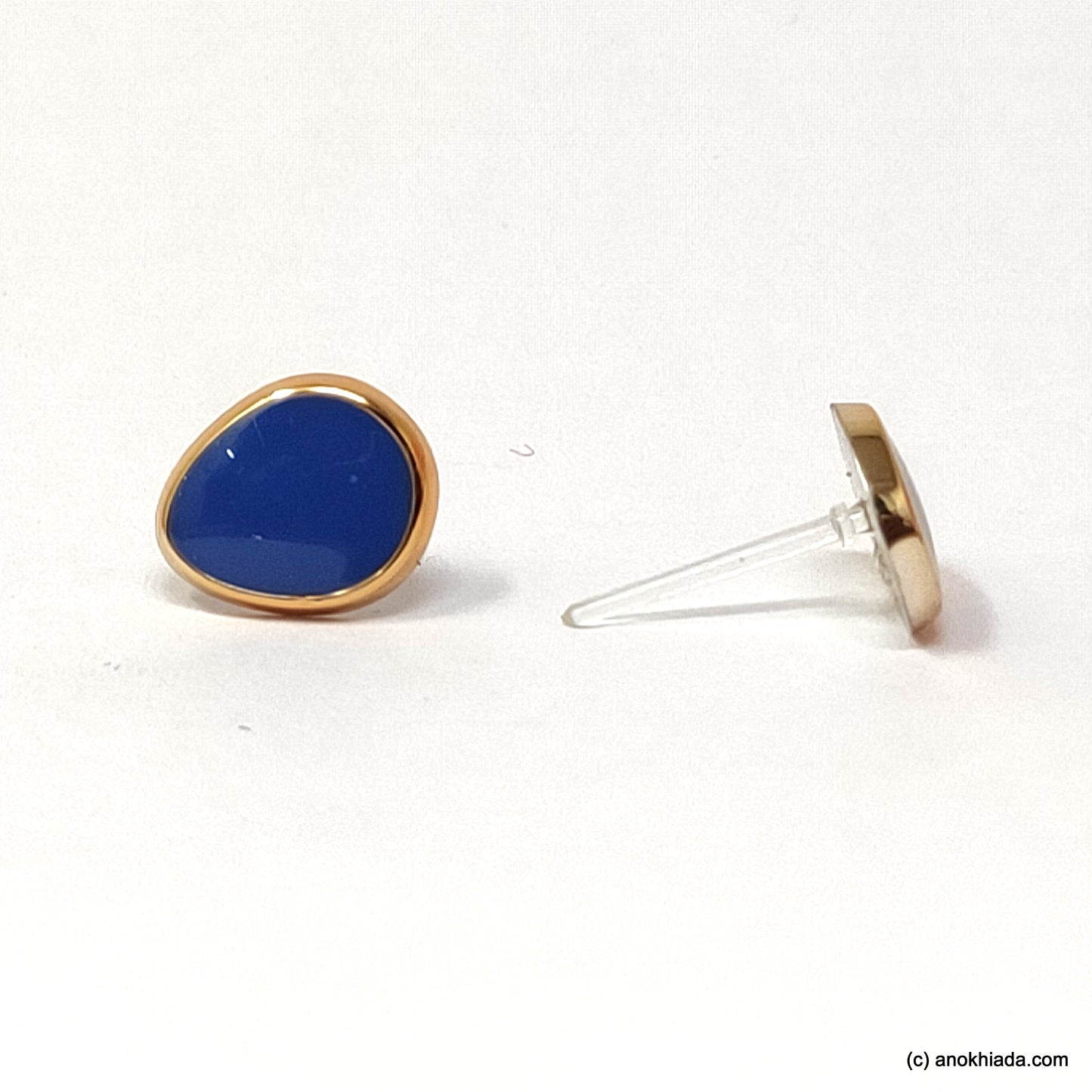 Anokhi Ada Violet Pear Drop Shaped Small Plastic Stud Earrings for Girls ( AR-19o)