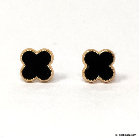 Anokhi Ada Floral Black Small Plastic Stud Earrings for Girls ( AR-19x)