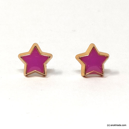 Anokhi Ada Purple Star Shaped Small Plastic Stud Earrings for Girls ( AR-20l)