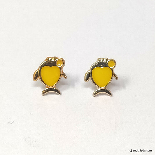 Anokhi Ada Yellow Small Fish Plastic Stud Earrings for Girls (AR-22c)