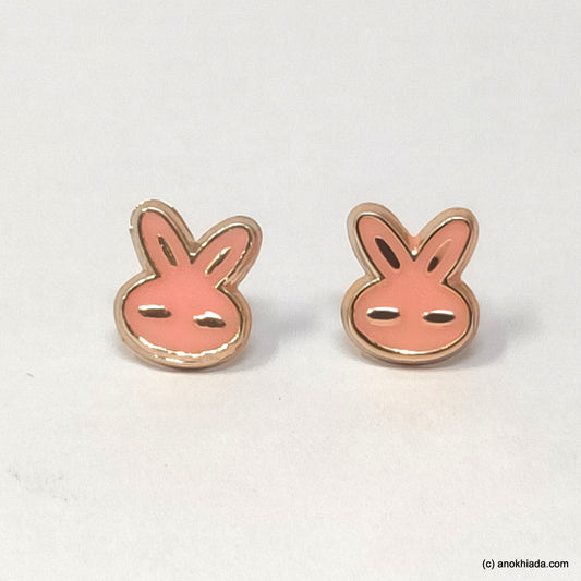 Anokhi Ada Pink Small Bunny Plastic Stud Earrings for Girls (AR-22g)