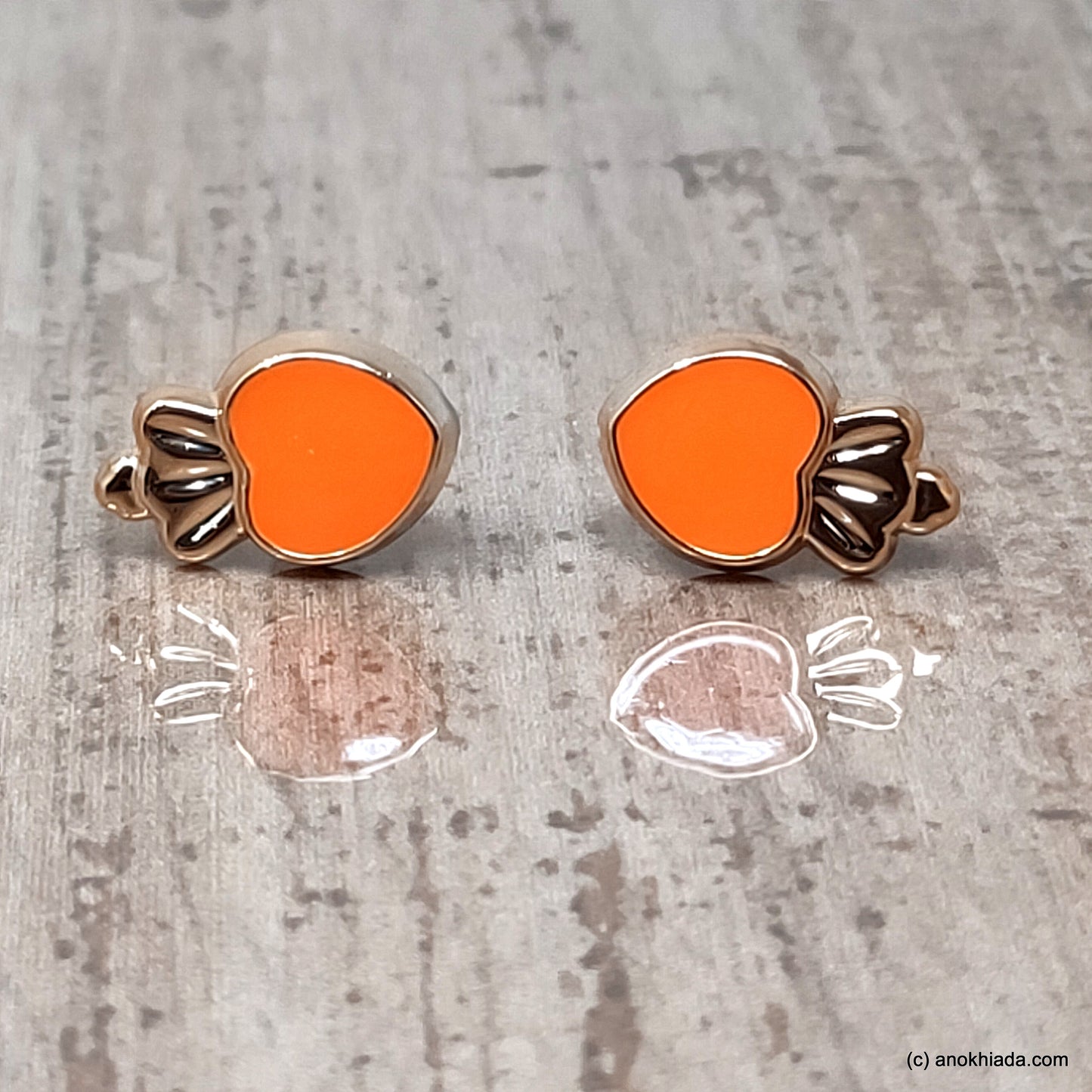 Anokhi Ada Orange Small Squid Plastic Stud Earrings for Girls (AR-22u)