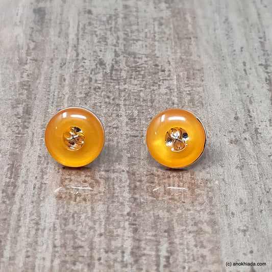 Anokhi Ada Small Round Plastic Stud Earrings for Girls ( Yellow, AR-26g )