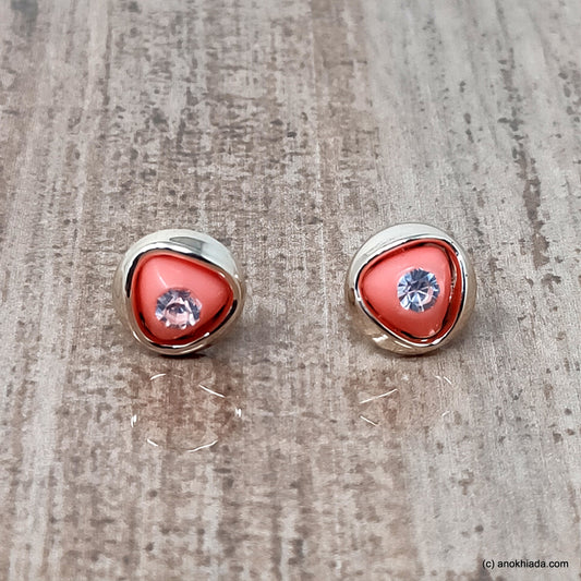 Anokhi Ada Small Round Plastic Stud Earrings for Girls ( Pink, AR-26h )