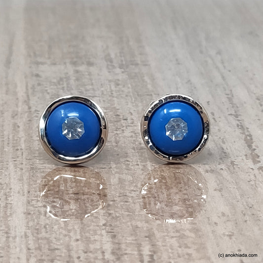 Anokhi Ada Small Round Plastic Stud Earrings for Girls ( Violet, AR-26j )