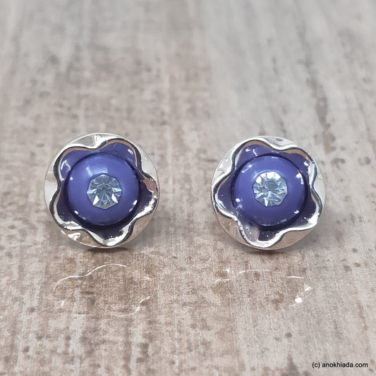 Anokhi Ada Small Round Plastic Stud Earrings for Girls ( Purple, AR-26k )
