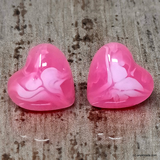 Anokhi Ada Small Heart Shaped Plastic Stud Earrings for Girls ( Pink, AR-29f )