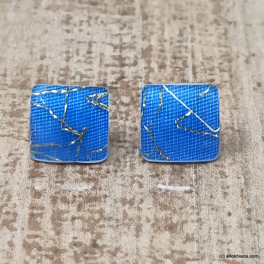 Anokhi Ada Small Square Plastic Stud Earrings for Girls ( Blue, AR-30b )