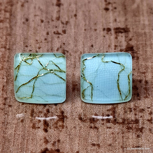Anokhi Ada Small Square Plastic Stud Earrings for Girls ( Turquoise, AR-30e )