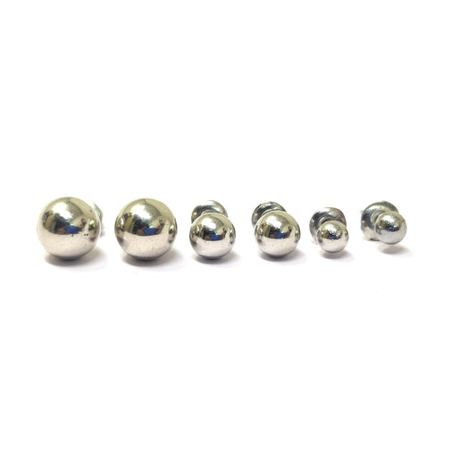 Anokhi Ada Round Stud Earrings Combo of Three for Girls ( Silver, AS-02)