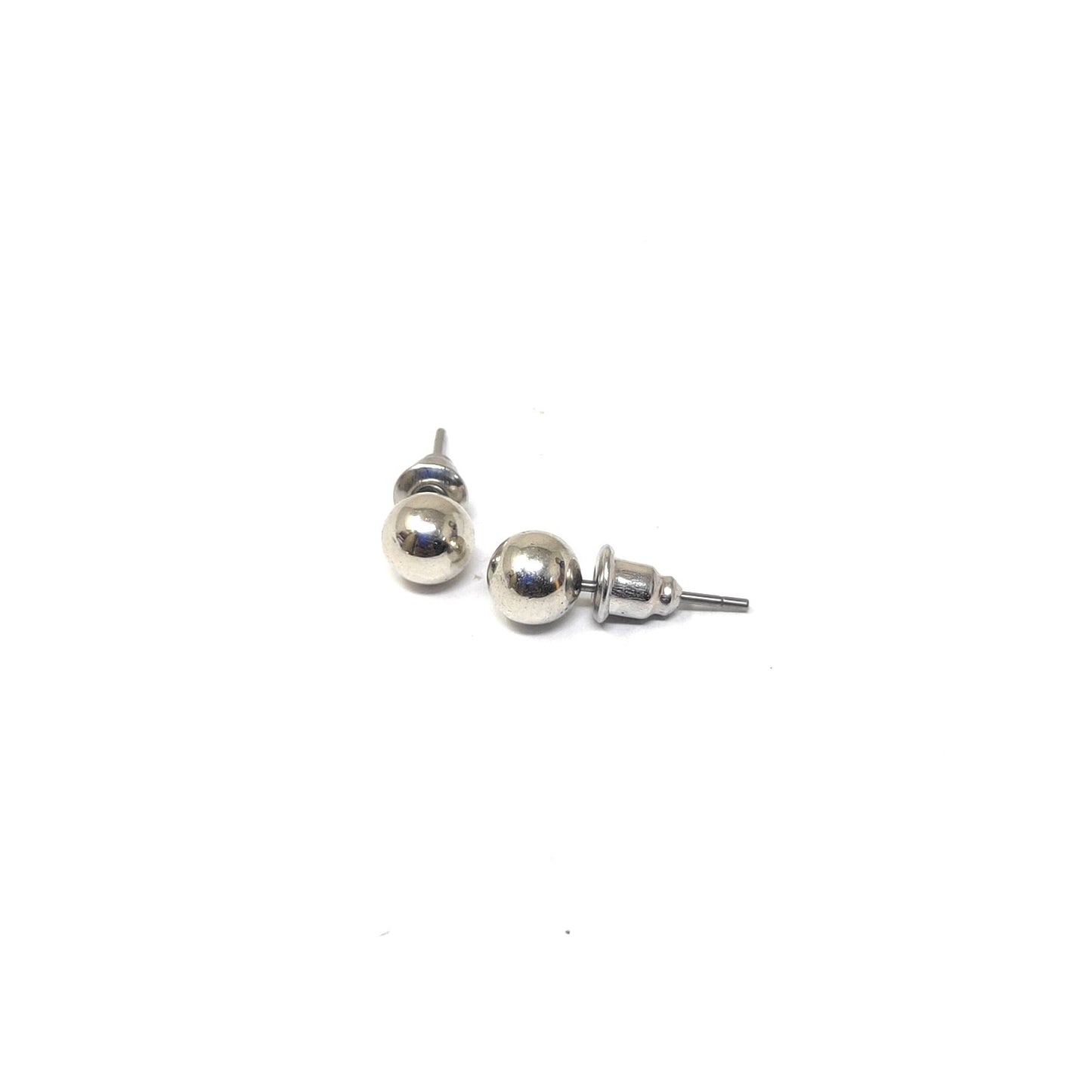 Anokhi Ada Round Metal Stud Earrings for Girls ( Silver, AS-02B )