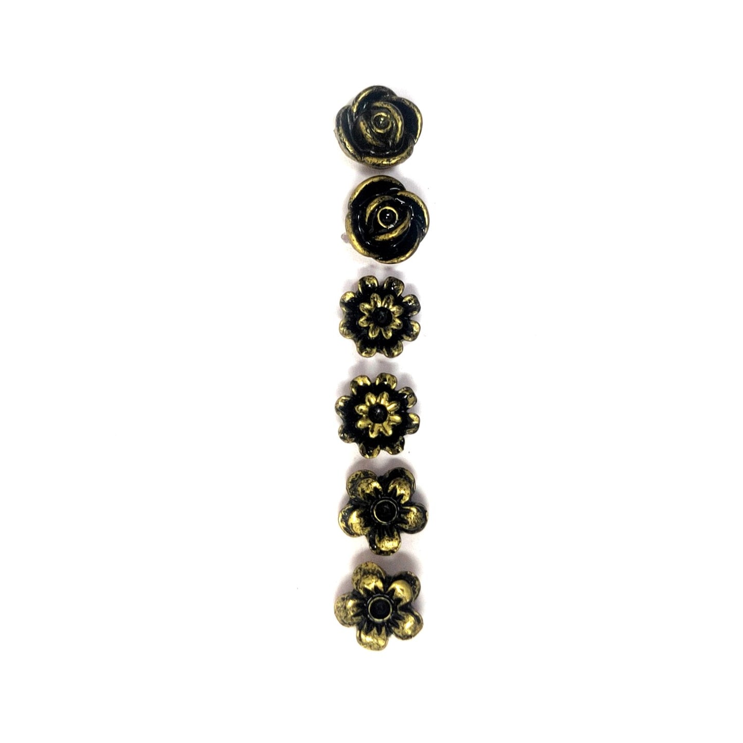 Anokhi Ada Floral Stud Earrings Combo of Three for Girls ( Golden, AS-04)