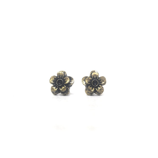 Anokhi Ada Floral Metal Stud Earrings for Girls ( Golden, AS-04A )