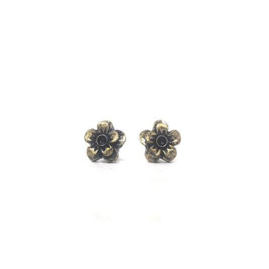 Anokhi Ada Floral Metal Stud Earrings for Girls ( Golden, AS-04A )
